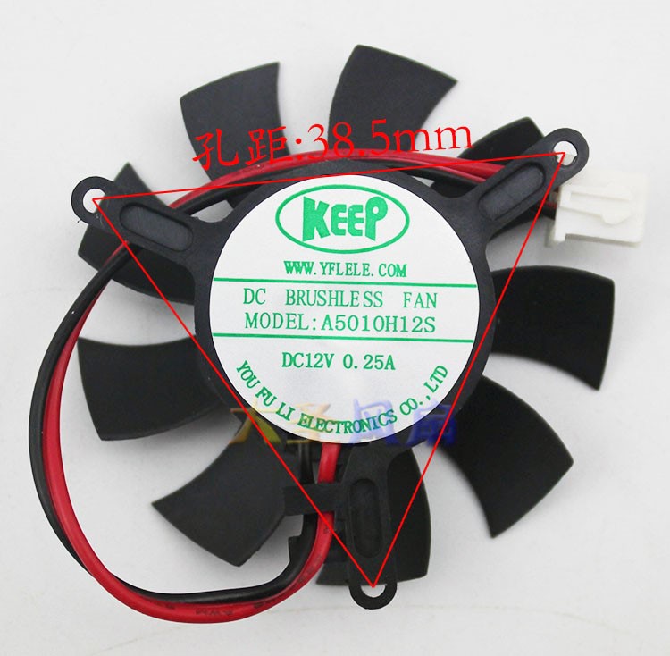 NVIDIA A5010H12S 12V 0.14A 2wires Cooling Fan