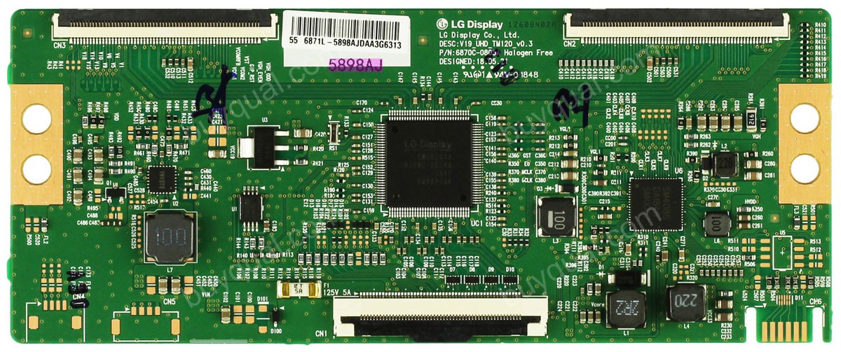 LG 6870C-0805A 6871L-5898A V19_UHD_TM120_V0.3 T-Con Board for 55Q20300 ...