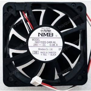 NMB 06015SS-24M-AL 24V 0.08A 3wires Cooling Fan 