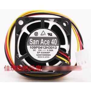Sanyo 109P0412H3013 12V 0.195A 3wires Cooling Fan