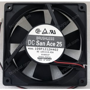 Sanyo 109P1212H402 109P1212H4021 12V 0.45A 2wires Cooling Fan - Original new
