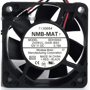 NMB 2406VL-04W-B60 12V 0.19A 2wires Cooling Fan