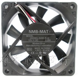 NMB 2806KL-04W-B49 12V 0.28A 3wires Cooling Fan