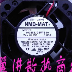 NMB 1608KL-05W-B10 24V 0.06A 2wires cooling fan