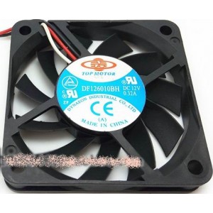 TOP MOTOR DF126010BH 12V 0.32A 3wires cooling fan