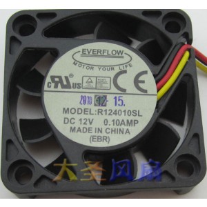 EVERFLOW R124010SL 12V 0.10A 3wires cooling fan