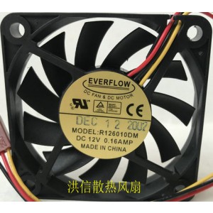 EVERFLOW R126010DM 12V 0.16A 3wires Cooling Fan