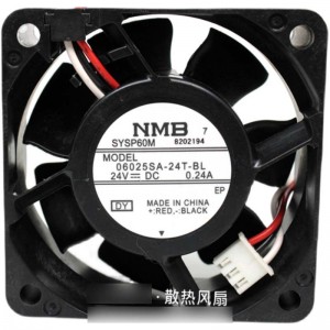 NMB 06025SA-24T-BL 24V 0.24A  3wires Cooling Fan