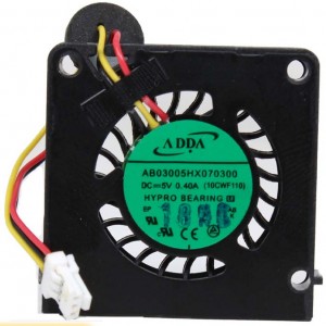 ADDA AB03005HX070300 5V 0.40A 3 wires Cooling Fan