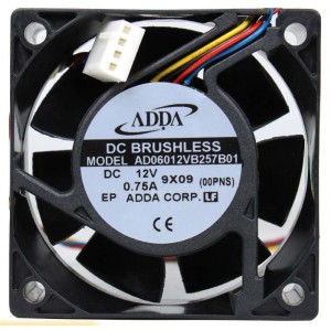 ADDA AD06012VB257B01 12V 0.75A  4wires Cooling Fan