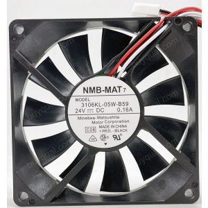 NMB 3106KL-05W-B59 24V 0.16A 3wires Cooling Fan