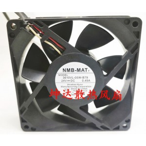 NMB 3610VL-05W-B79 24V 0.49A 3wires cooling fan