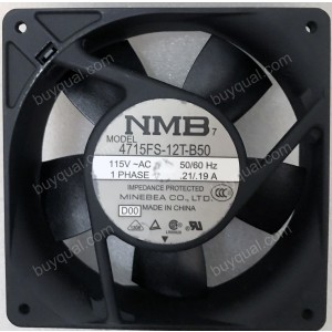 NMB 4715FS-12T-B50 4715FS-12T-B50-D00 115V 0.21/0.19A Cooling Fan - New