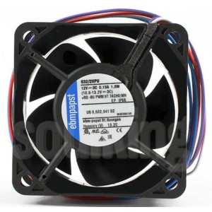 Ebmpapst 632/2HPU 12V 130mA 1.6W 4wires Cooling Fan 
