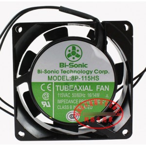 BI-Sonic 8P-115HS 115V 16/14W 2wires Cooling Fan
