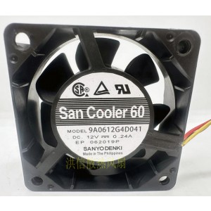 Sanyo 9A0612G4D041 12V 0.24A 3wires Cooling Fan 