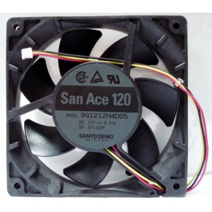 Sanyo 9G1212H4D05 12V 0.31A 3wires Cooling Fan