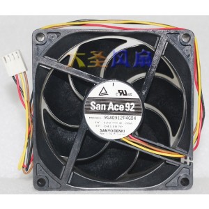 SANYO 9GA0912P4G04 12V 0.28A 4wires Cooling Fan 