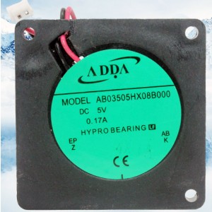 ADDA AB03505HX08B000 5V 0.17A 3wires Cooling Fan