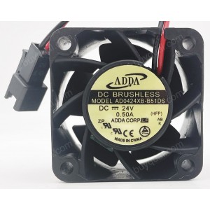 ADDA AD0424XB-B51DS 24V 0.50A 2wires Cooling Fan