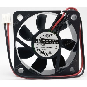 ADDA AD5012LB-D70 12V 0.08A 2wires Cooling Fan