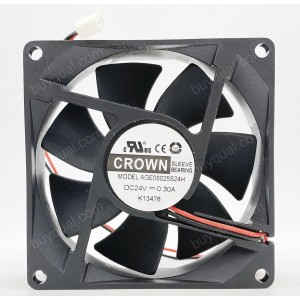 CROWN AGE08025S24H 24V 0.30A 2wires Cooling Fan