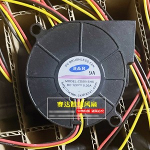 B&R CD5015HS 12V 0.30A 3wires Cooling Fan 