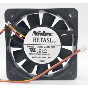 Nidec D06R-24TH 09B 11B 18B 24V 0.10A 3wires cooling fan