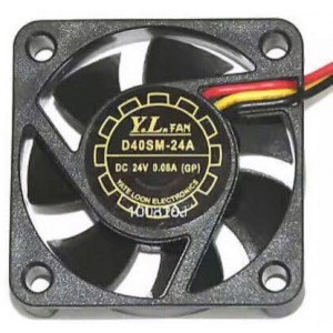 Yate Loon D40SM-24A 24V 0.08A 3wires Cooling Fan