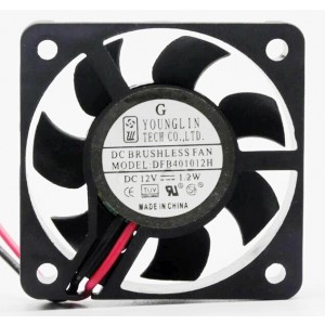 YOUNG LIN DFB401012H 12V 0.8W 3wires Cooling Fan