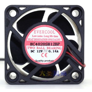 EVERCOOL EC4020SH12BP 12V 0.14A 3wires Cooling Fan