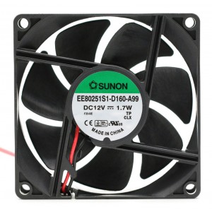 SUNON EE80251S1-D160-A99 12V 1.7W 2wires cooling fan