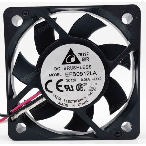 DELTA EFB0512LA 12V 0.08A 2wires 3wires Cooling Fan