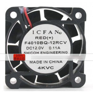 ICFAN F4010BQ-12RCV 12V 0.11A 2wires Cooling Fan