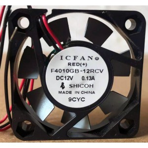 ICFAN F4010GB-12RCV 12V 0.13A 2wires Cooling Fan 