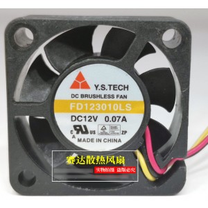 Y.S.TECH FD123010LS 12V 0.07A 3wires Coooling Fan