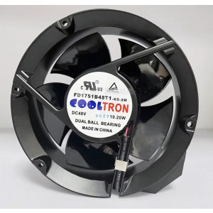 COOLTRON FD1751B48T1-65-2R 48V 19.20W 2wires Cooling Fan