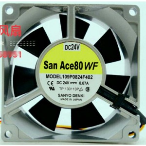 Sanyo 109P0824F402 24V 0.07A 3wires Cooling Fan