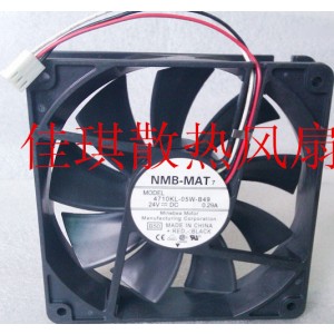 NMB 4710KL-05W-B49 24V 0.29A 3wires Cooling Fan