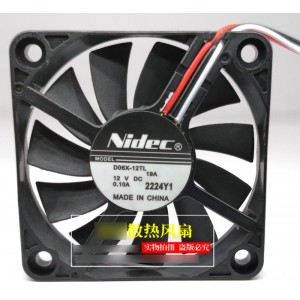 NIDEC D06X-12TL 12V 0.10A 3 wires Cooling Fan