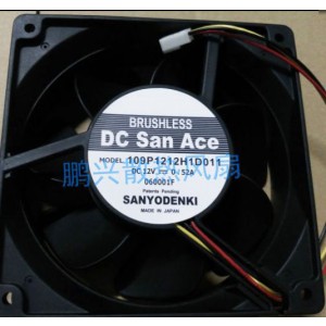 SANYO 109P1212H1D011 12V 0.52A 3 Wires Cooling Fan 