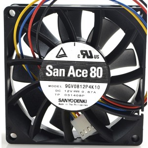 SANYO 9GV0812P4K10 12V 0.87A 3 Wires Cooling Fan 