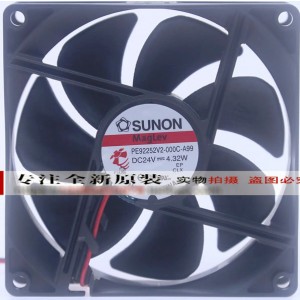 SUNON PE92252V2-000C-A99 24V 4.32W 2 Wires Cooling Fan 
