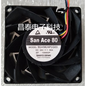 Sanyo 9GV0824P1G03 24V 1.6A 4wires Cooling Fan
