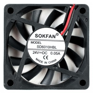 SOKFAN SD6010HBL 24V 0.05A 2wires Cooling Fan