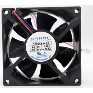 NONOISE G8025E24B2 24V 0.30A 3wires Cooling Fan 