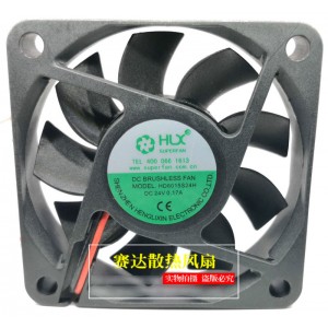 HENGLIXING HD6015S24H 24V 0.17A 2wires Cooling Fan