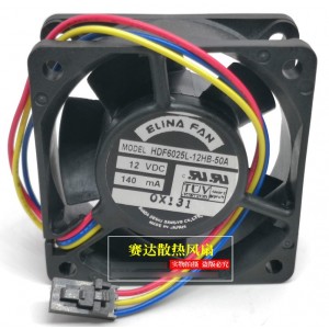 ELINA FAN HDF6025L-12HB-50A HDF6025L-12HB-50 12V 140mA 3wires cooling fan