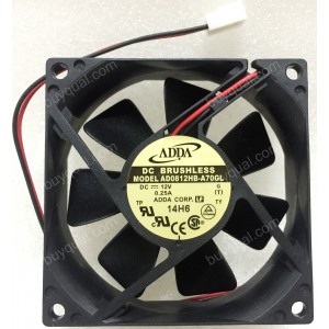 ADDA AD0812HB-A70GL 12V 0.25A 3W 2wires Cooling Fan