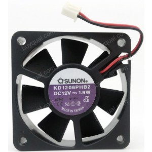 SUNON KD1206PHB2 12V 1.9W 2wires Cooling Fan